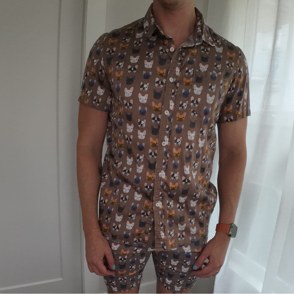 Oxford Lads men’s French bulldog button down